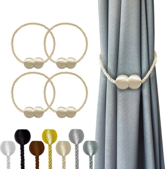Tieback magnetici per tende beige 4 pezzi per un'abitazione elegante