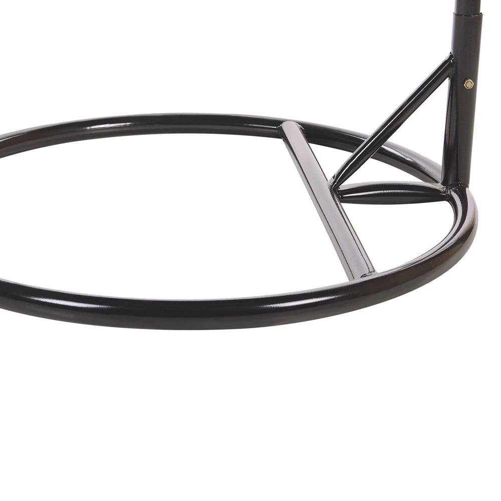 Sedia sospesa poltrona pensile con struttura in metallo rattan grigio per interni ed esterni a forma curva Boho