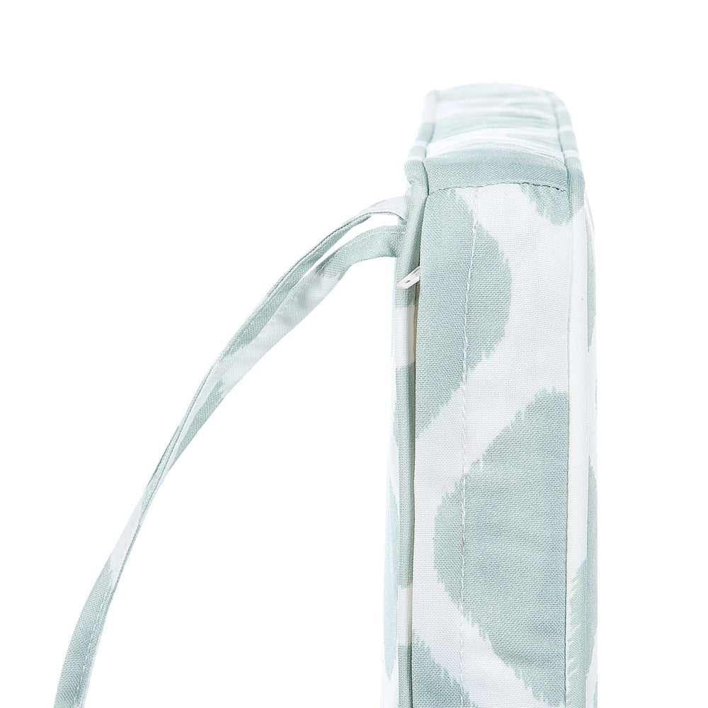 Set di 2 cuscini per sedia da giardino verde menta e bianco 37 x 34 cm motivo a strisce per esterno legami resistenti ai raggi UV