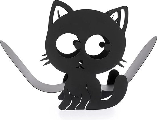 Supporto per carta igienica in metallo stile animale - contenitore di stoccaggio a muro e libero su piede in materiale nero opaco per bagno cucina toilette