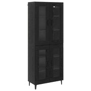 Credenza | Madia | Buffet da pranzo | Armadio da pranzo Rovere Nero 69,5 x 34 x 180 cm Legno multistrato