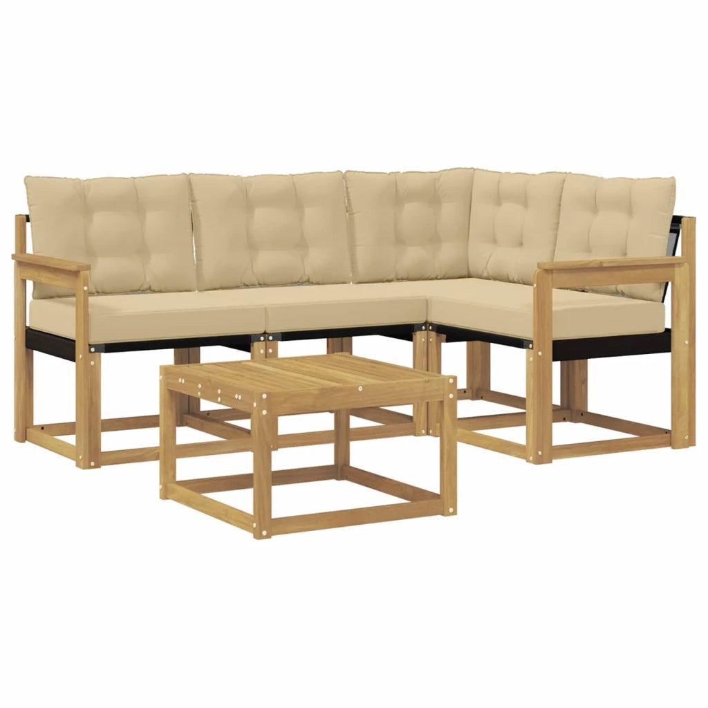 Set di divani da esterno 5 pz Bianco e Beige 3389447