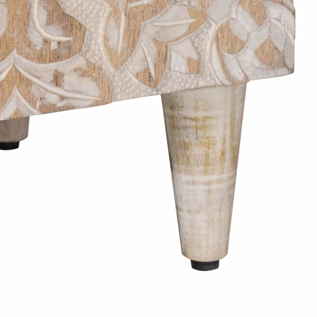 Mobile TV Bianco 105 x 33,5 x 46 cm Legno di mango massello