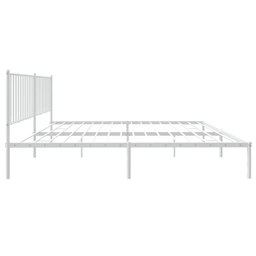 Giroletto con Testiera-Struttura Letto con testiera Metallo Bianco 183x213 cm 273069