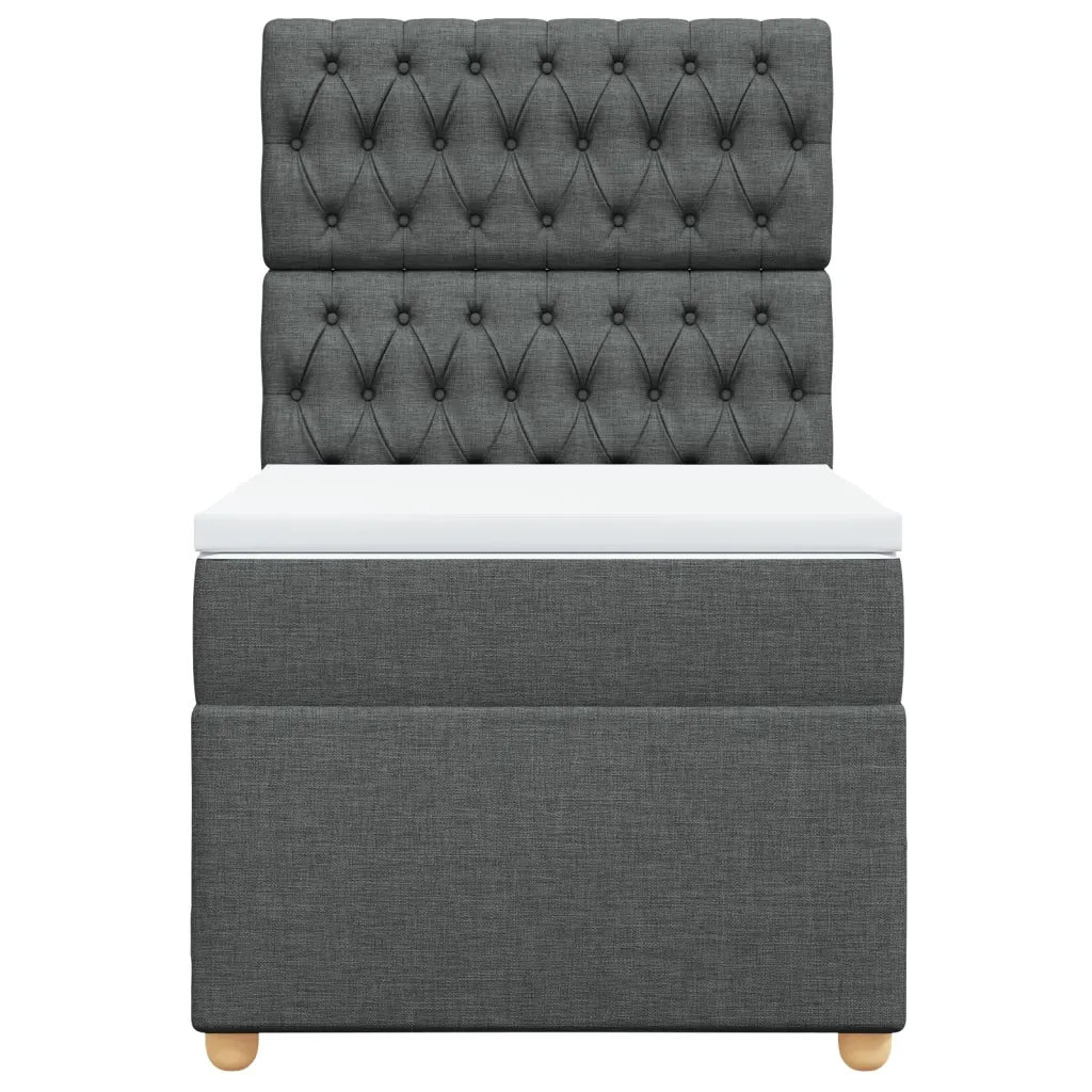 Giroletto a Molle con Materasso Grigio Scuro 90x190 cm Tessuto 3293443
