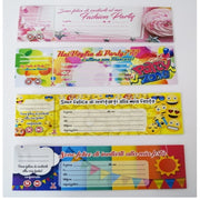 Trade Shop - Set Da 45 Pezzi Inviti Compleanno Femminili In Carta Fantasia Casuale 16 X 7 Cm -