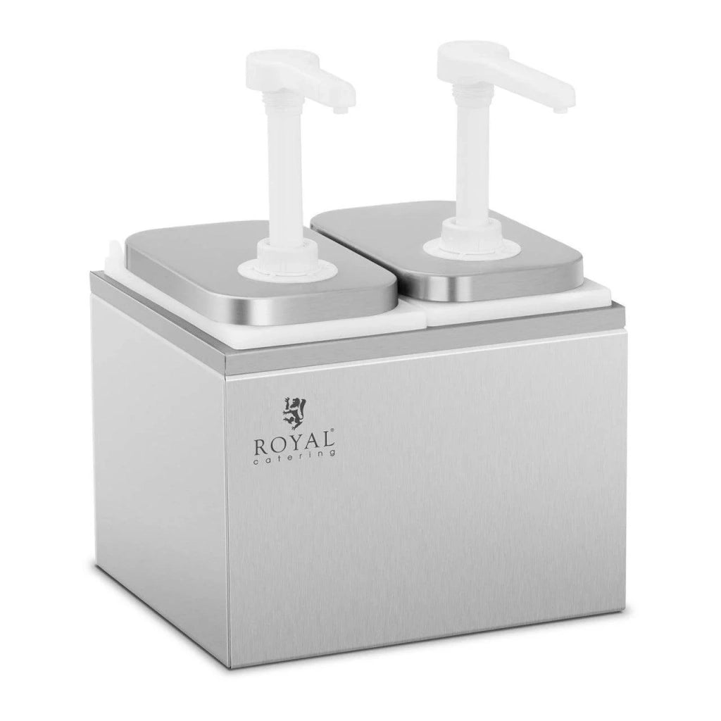 Distributore di salse con 2 pompe 2 x 2 litri acciaio inox 14_0001419