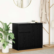 Credenza con Cassetto Rovere Nero 71x35x65 cm Legno Multistrato