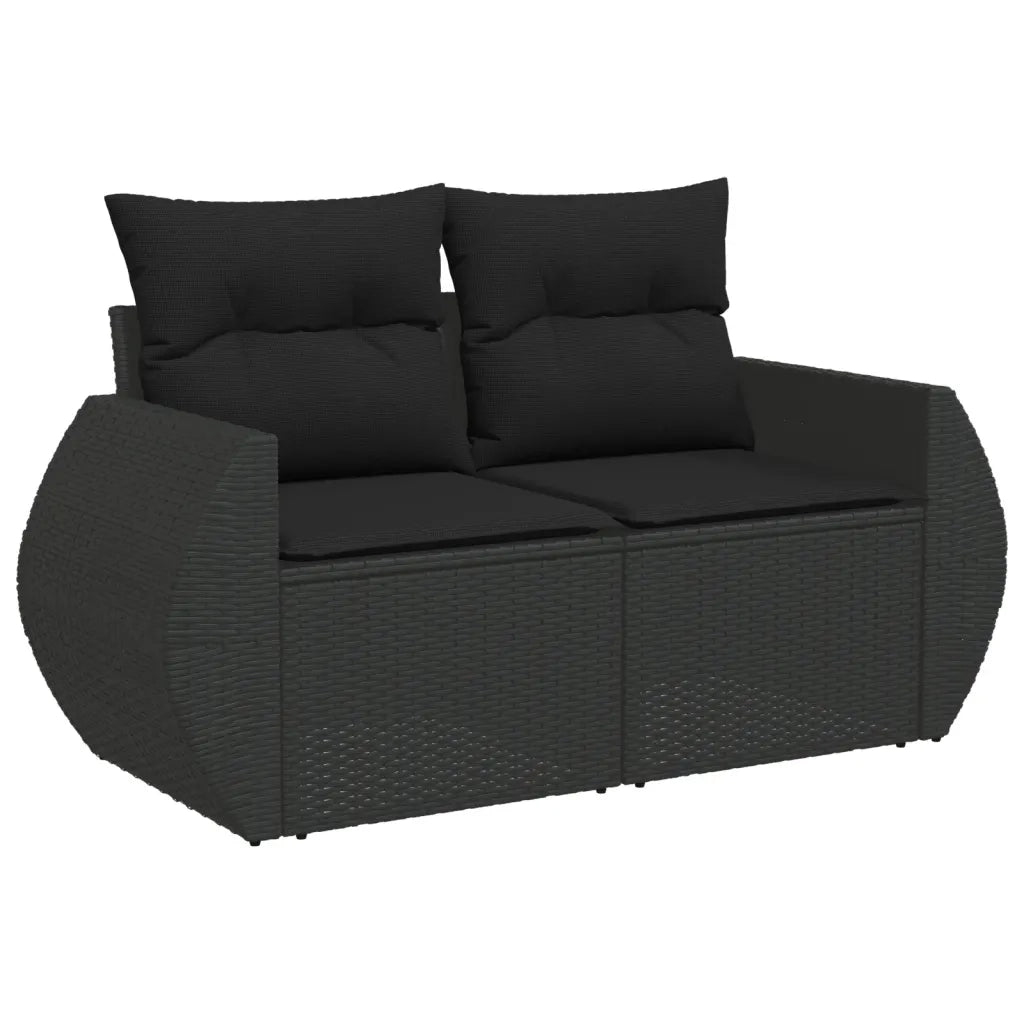 Set Divani da Giardino con Cuscini 7pz Nero Polyrattan 3225103