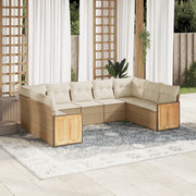 Set Divano da Giardino 8 pz con Cuscini Beige in Polyrattancod mxl 89616