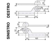 BRACCIO INFERIORE PER CHIUDIPORTA A PAVIMENTO- - sinistro AC3 (MA0003K0) - 1 pezzi ASSA ABLOY