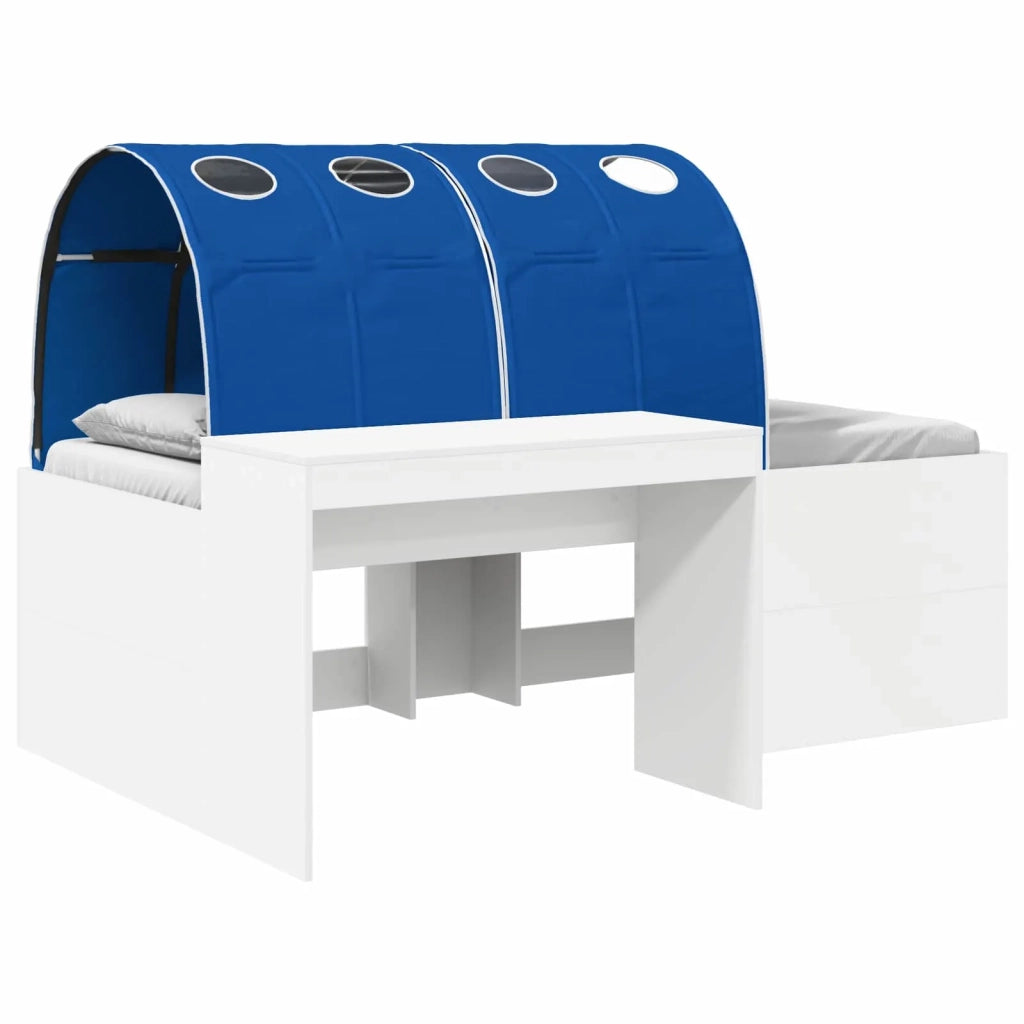 Letto con Tunnel 4 pcs Bianco e Blu Legno ingegnerizzato 3423667