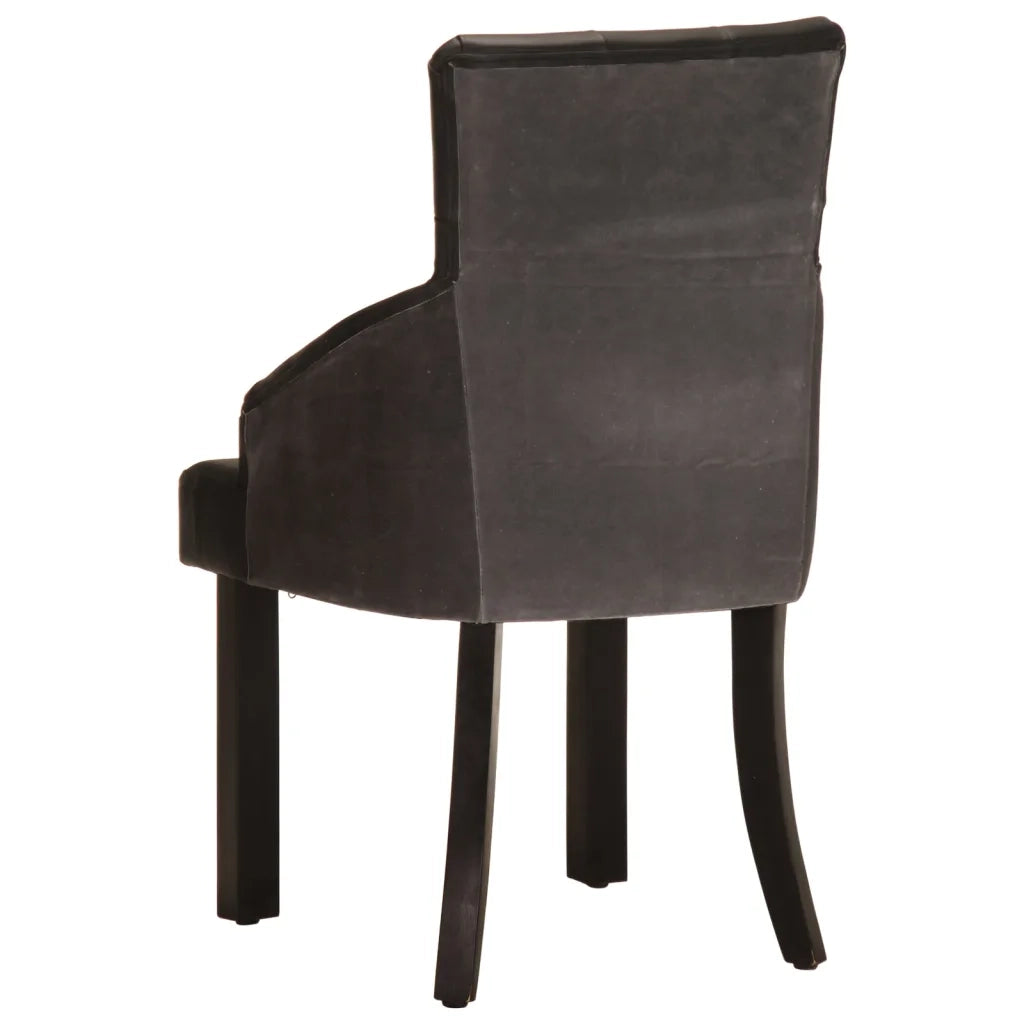 Sedie da Pranzo 2 pz Nere in Vera Pelle di Capra 288290