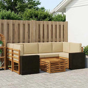 Set di divani da esterno 7 pz Naturale e Beige 3384094