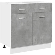 Mobile da cucina moderno con cassetti 80 x 46 x 81,5 cm design pulito contenitore in legno composito grigio cemento 02_0050745