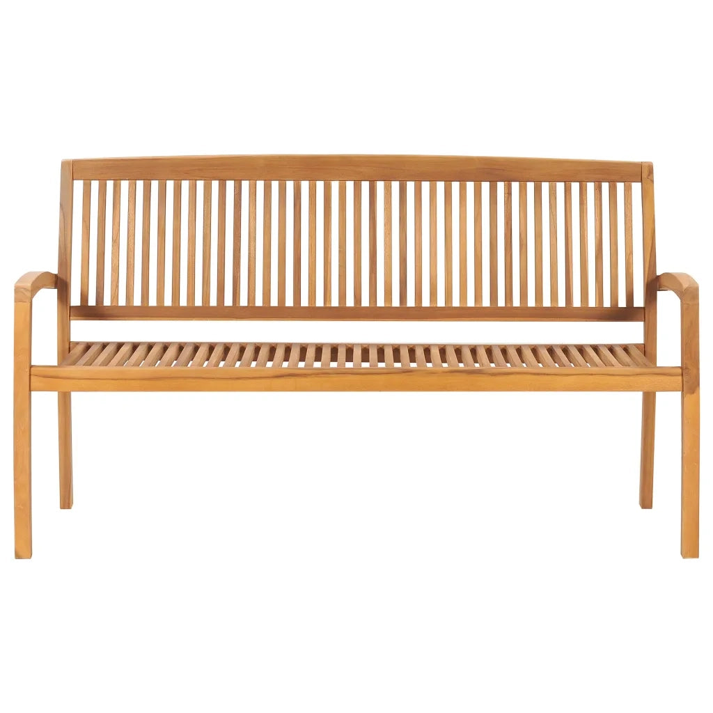 Panchina da Giardino Impilabile e Cuscino 159cm Teak Massello 3063316