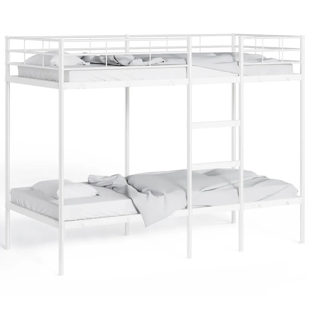 Letto a Castello senza Materasso Bianco 75x190 cm in Acciaio