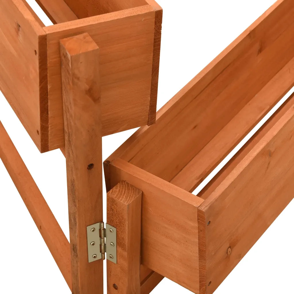 Fioriera | Cassetta per fiori | Vaso Giardino Pieghevole Arancione 60x14x75 cm Legno Abete