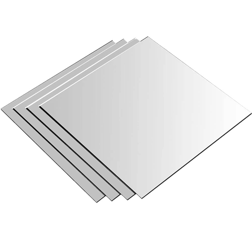 Set 4 Specchi Quadrati Mosaico Adesivi Specchio 30x30cm Decorazione Parete Casa