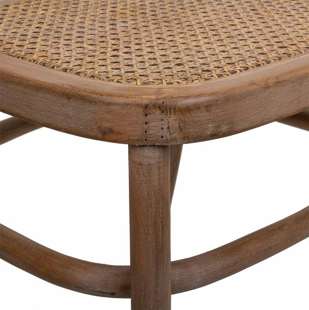 Sedia in legno e rete marrone 44x40x48/83h