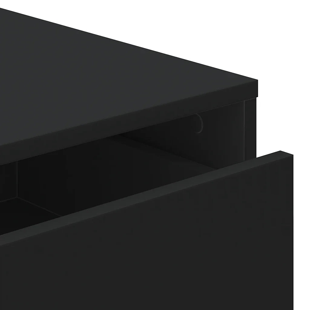 Cassettiera Angolare Nera 60x41x76 cm in Legno Multistrato 852871