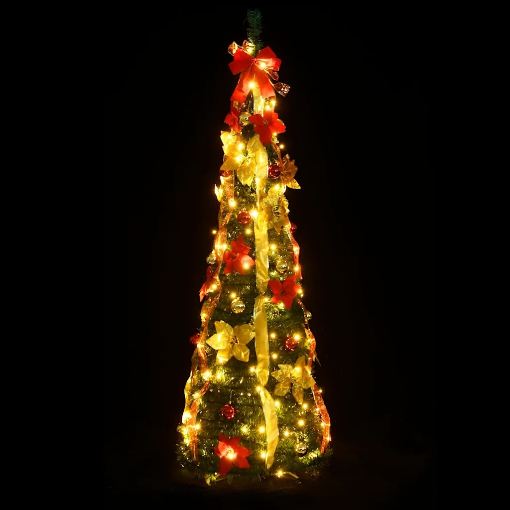 Albero di Natale | Decorazioni natalizie Artificiale Pop-up con 50 LED Verde 120 cm