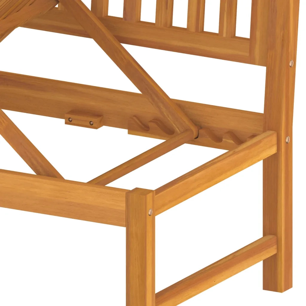 Dormeuse con Cuscino Grigio 200x60x75cm Legno Massello Acacia CFW3055379