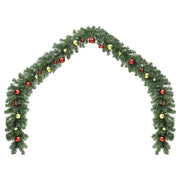 Ghirlanda di Natale Decorata con Palline e Luci a LED-Decorazioni natalizie 5 m