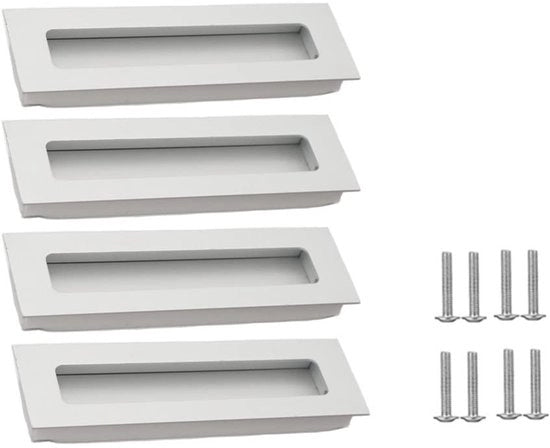 Maniglia di apertura porta finestra 4 pezzi - Maniglia sommersa - Lega di alluminio - Distanza di apertura 96 mm - Lunghezza 110 mm - Larghezza 42 mm - Maniglia per mobili