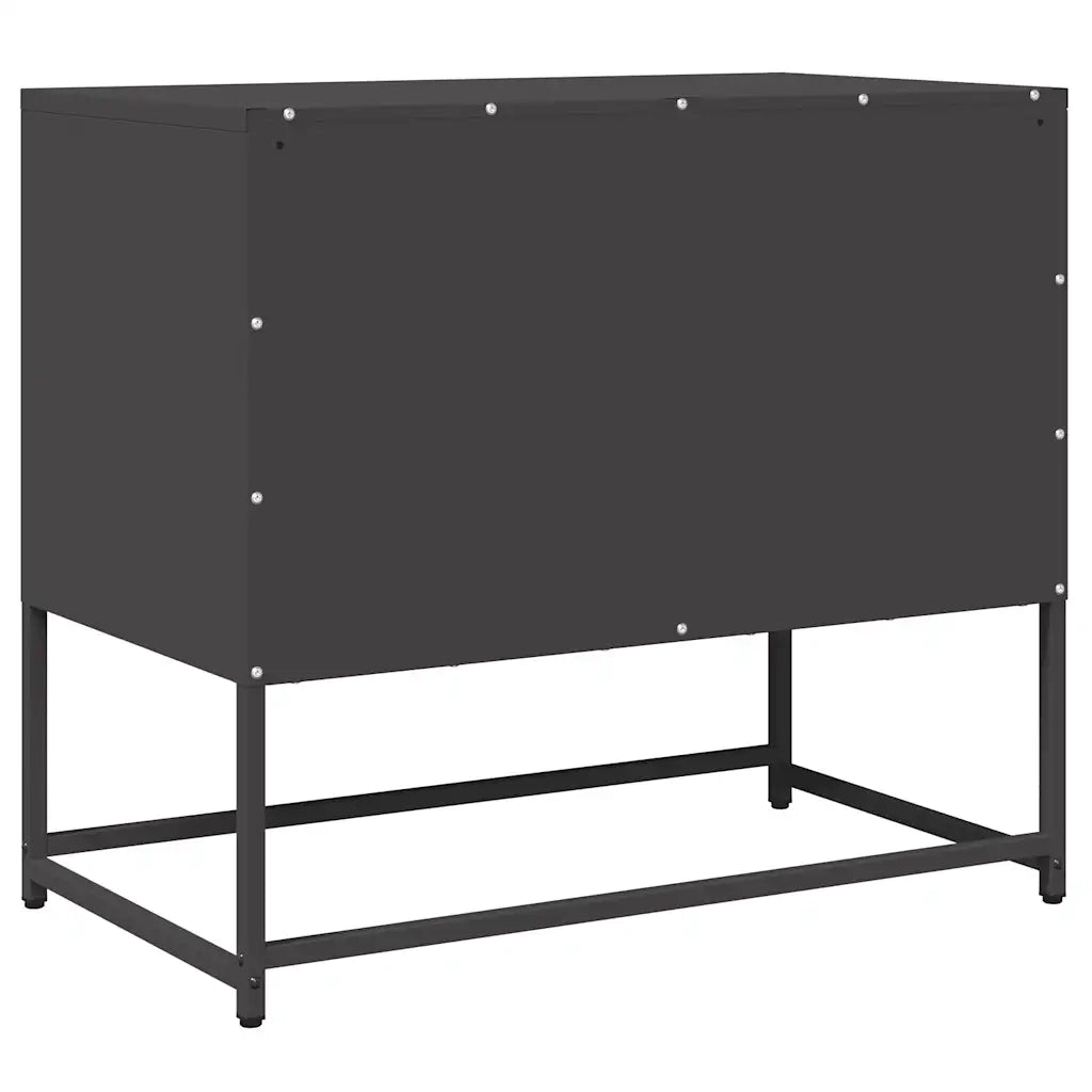 vidaXL Mobile TV Nero 68x39x60,5 cm in Acciaio Laminato a Freddo