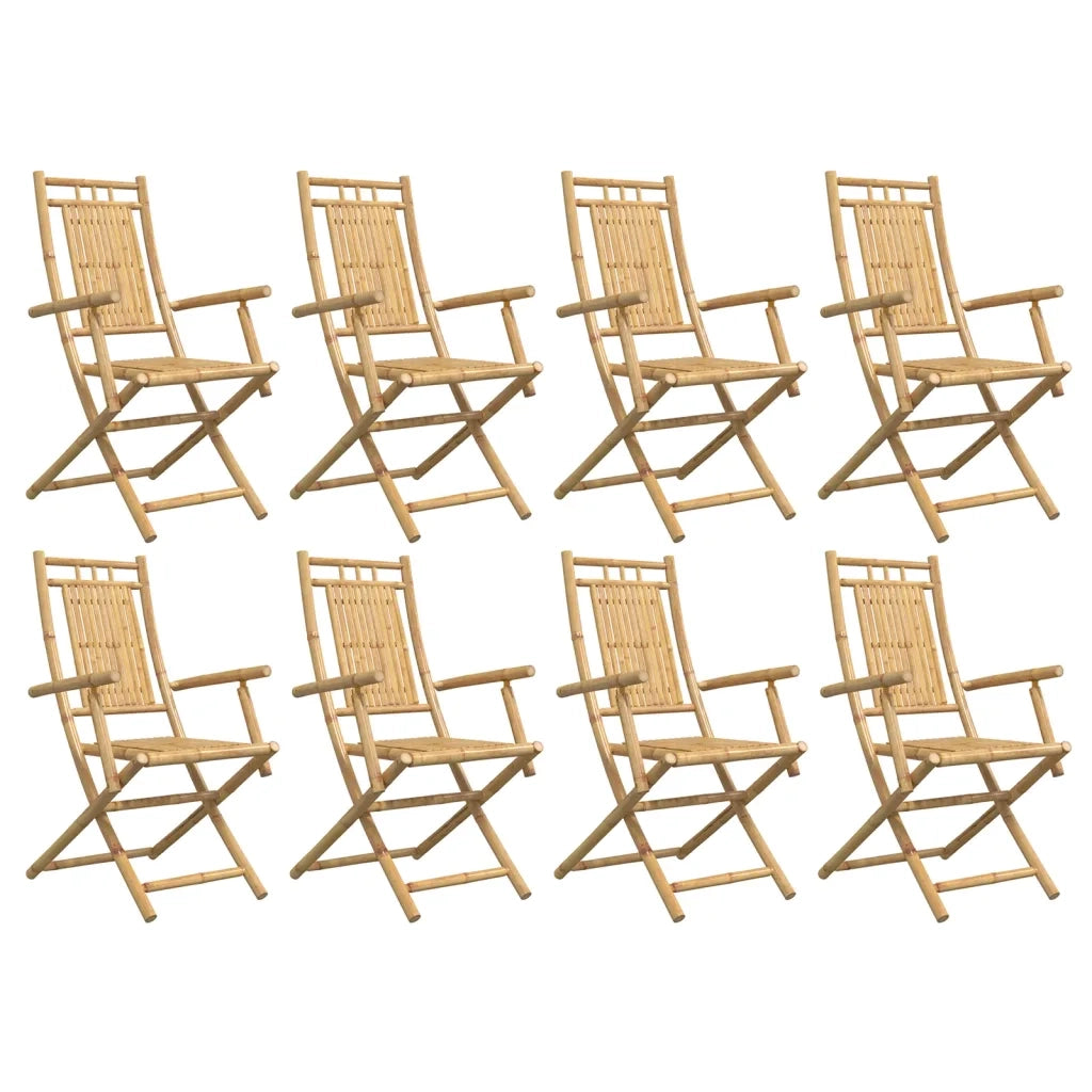 Sedie da Giardino Pieghevoli 8 pz 53x66x99 cm in Bambù 3278516