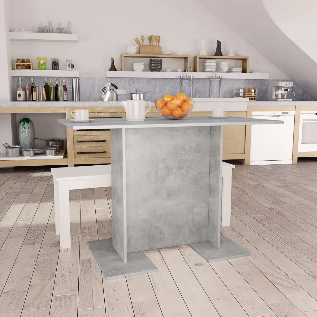 Tavolo da Pranzo | Tavolo da cucina Grigio Cemento 110x60x75 cm Legno Multistrato