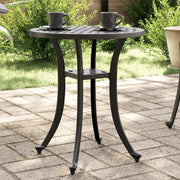 Tavolo da Giardino Nero Ã˜48x53 cm in Alluminio Pressofuso