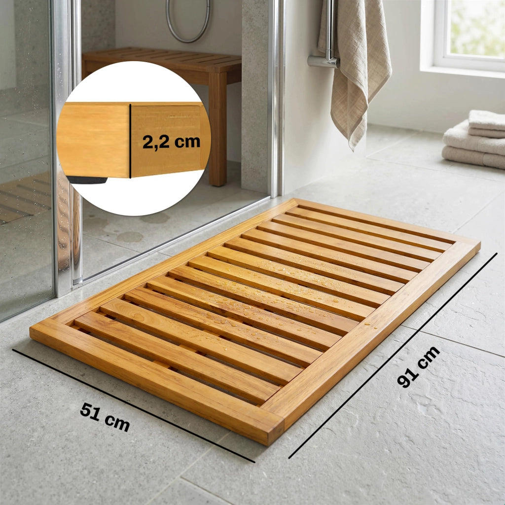 Tappetino da Bagno in Legno di Acacia ¨C zephmum ¨C 91x51 cm