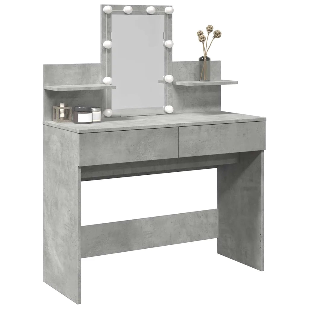 Toeletta con LED Grigio Cemento 100x40x130 cm