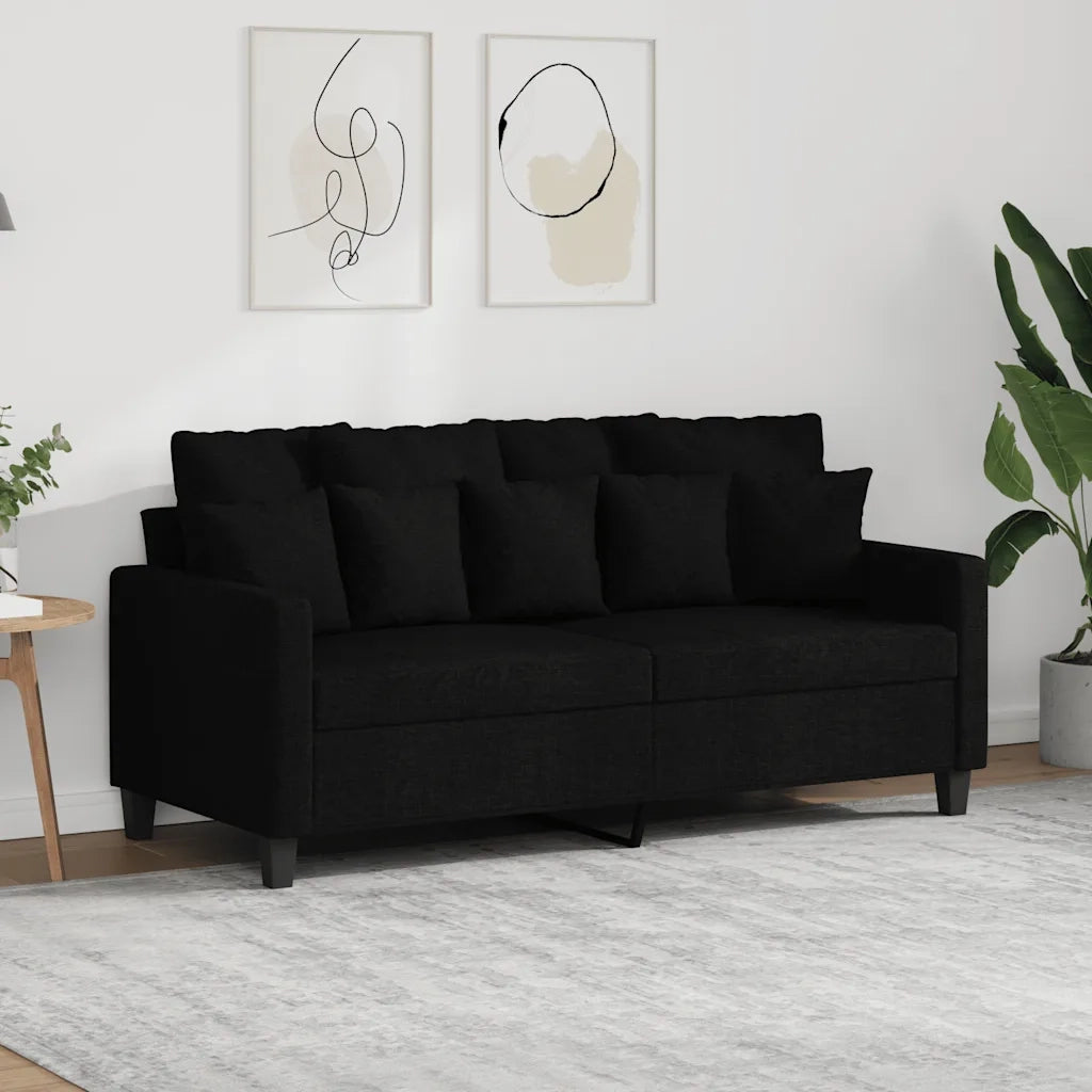 Divano a 2 Posti Nero 120 cm in Tessuto 359271