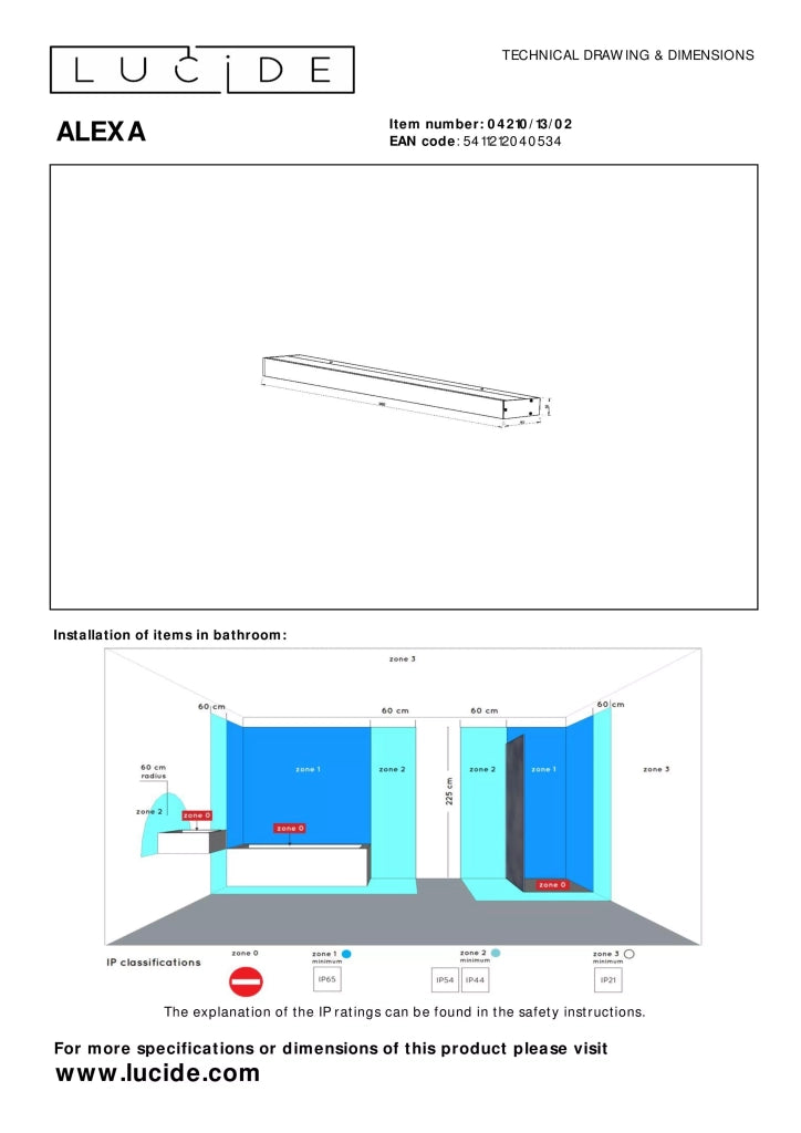 Applique bagno ALEXA oro 90 cm LED 13W 3000K Lucide