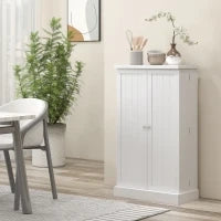 Armadio da Cucina con 5 Ripiani Centrali e 2 Ripiani Laterali a 6 Livelli, in MDF, 60x30x104 cm, Bianco