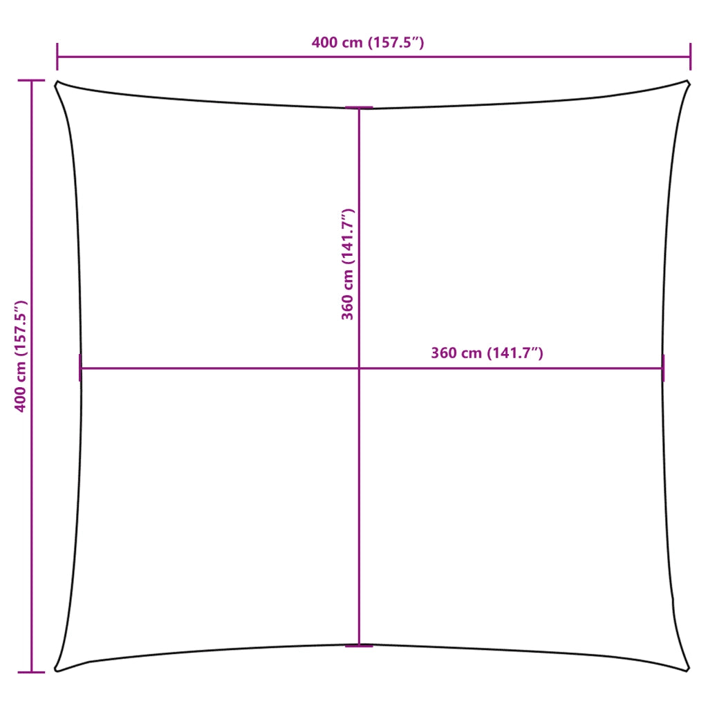 Vela Parasole in Tela Oxford Quadrata 4x4 m Antracite 135084