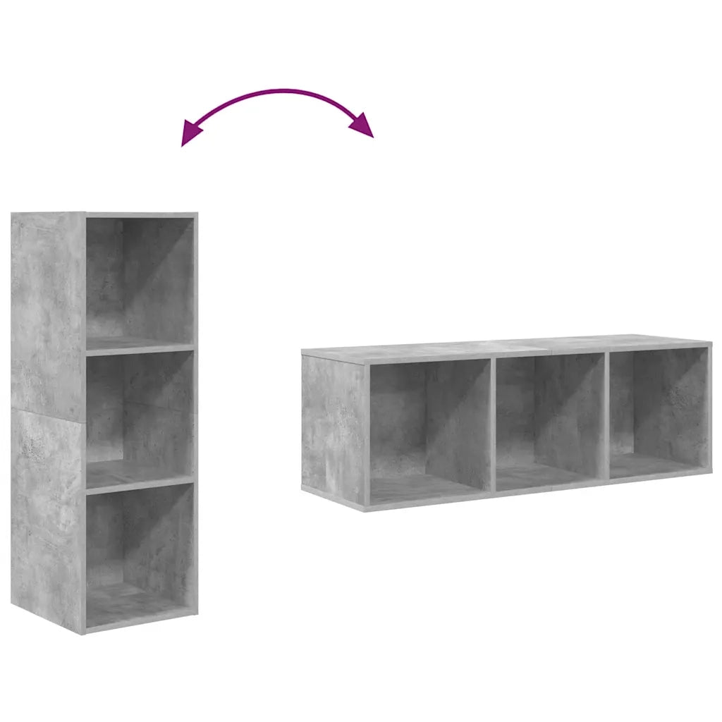 Mobile TV a Parete Grigio Cemento 37x37x107cm Legno Multistrato 805484