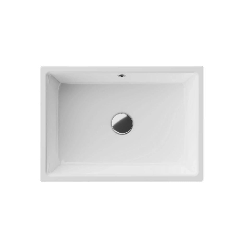 Lavabo da appoggio rettangolare con troppopieno 51,5x36x15 cm Bianco