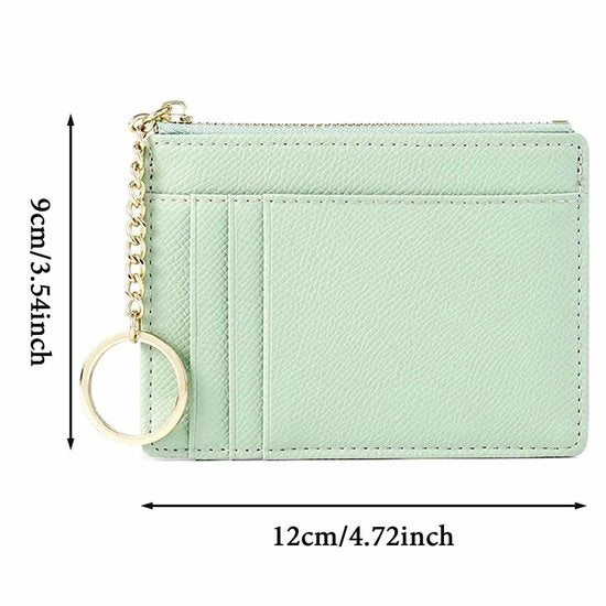 Organizzatore di carte per donne - Portafoglio RFID mini compattibile - Cassetto per monete - Disegno sottile - Cerniera duratura - Deposito sicuro di denaro