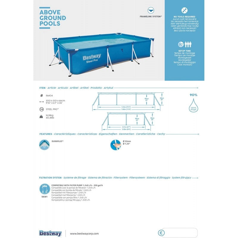Piscina Bestway Steel-Pro 300