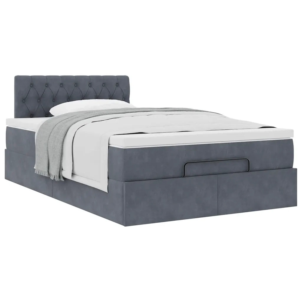 Struttura Letto Pouf con Materasso 120x200 cm Velluto 3311838