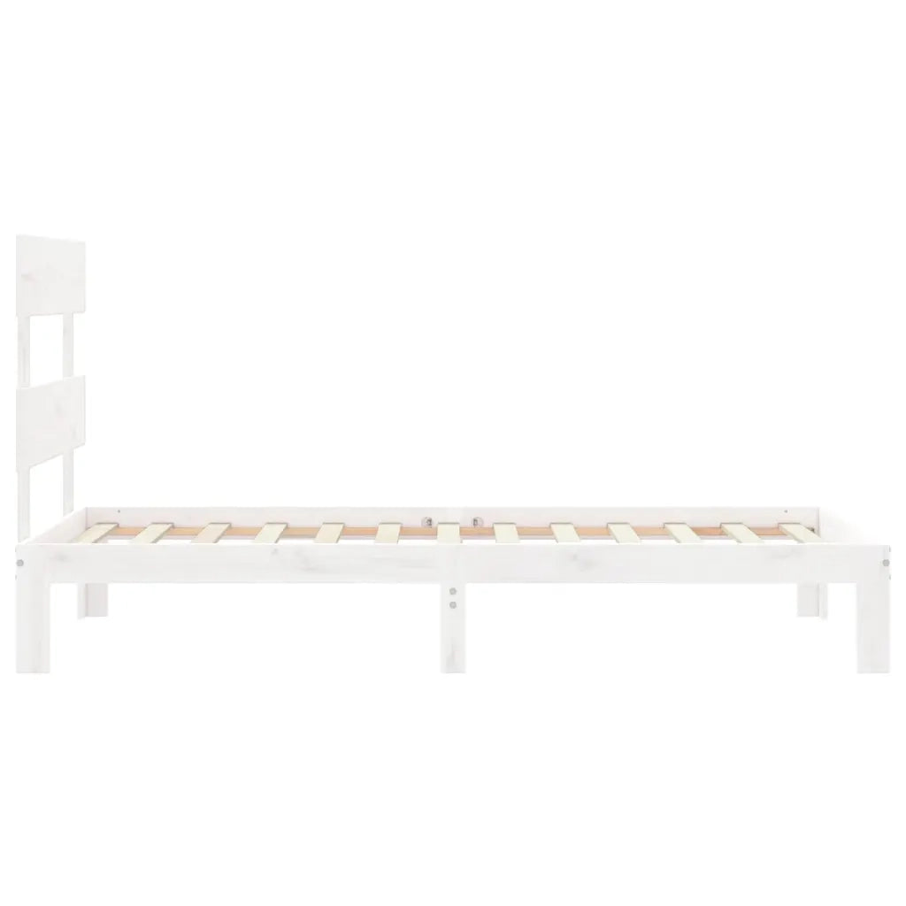 Giroletto senza Materasso Bianco 100x200 cm Legno Massello Pino
