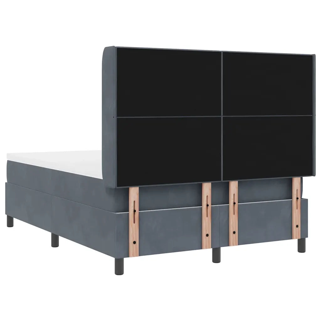 Letto a molle con strisce LED Grigio scuro 140 x 190 cm Velluto 3343863