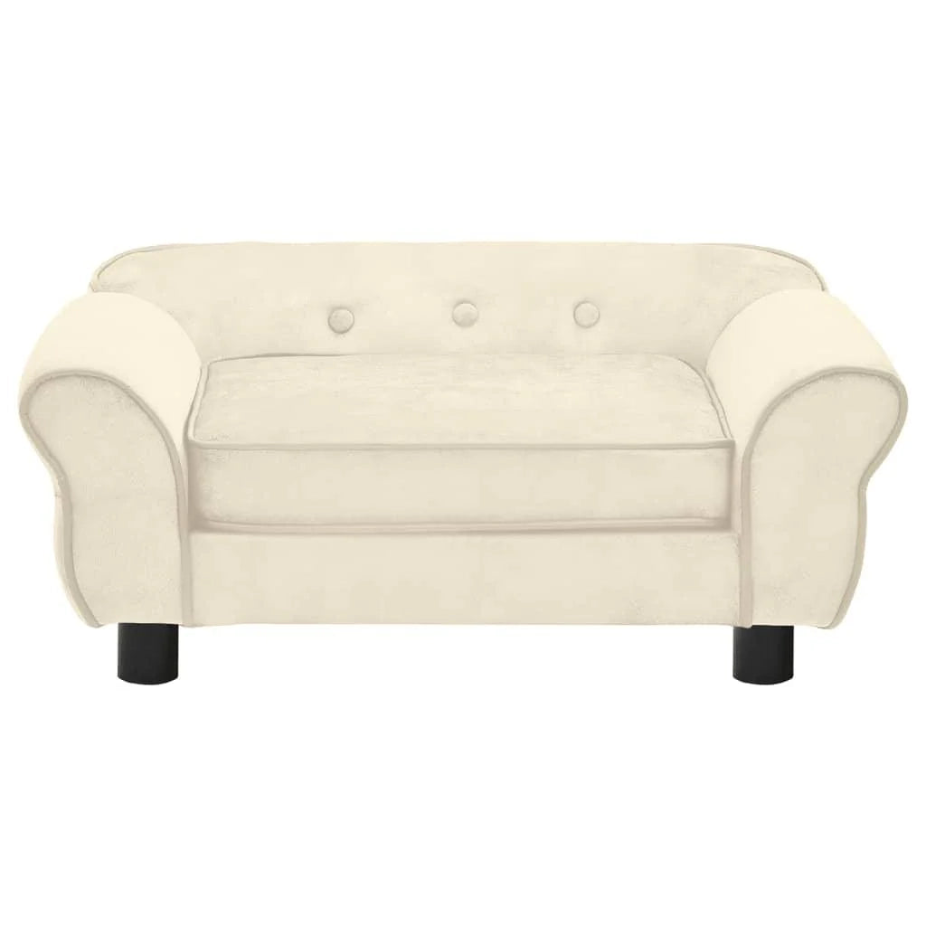 Divano per cani 72 cm in peluche color crema 02_0000137