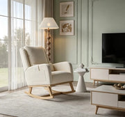 Sedile oscillante moderno, letto a sdraio, sedile oscillante con bracciolo, seduta rivestita per soggiorno, camera da letto