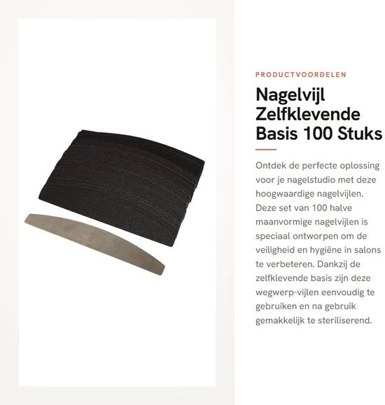 Vijl a forma di mezza luna per unghie 100 pezzi - base in acciaio inossidabile - da un uso - duraturo - sicuro per studi di manicure