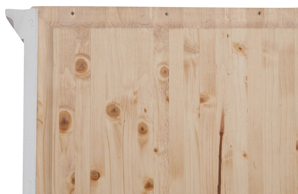 Biscottini Vetrina Country in legno massello di tiglio finitura bianca anticata L109xPR36xH180 cm. Made in Italy